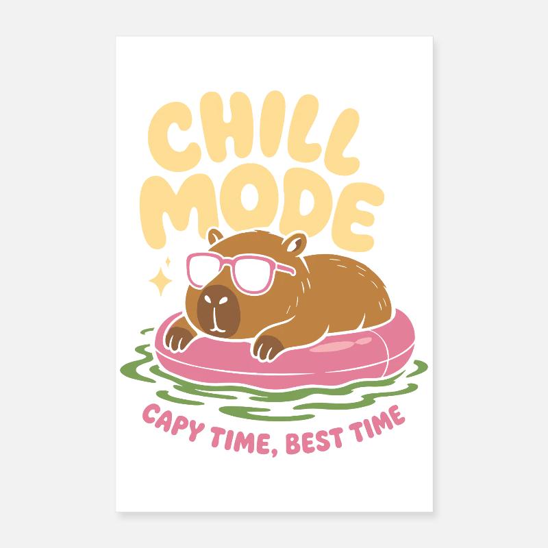Chill Mode Capybara No Rush Poster 40x60 cm
