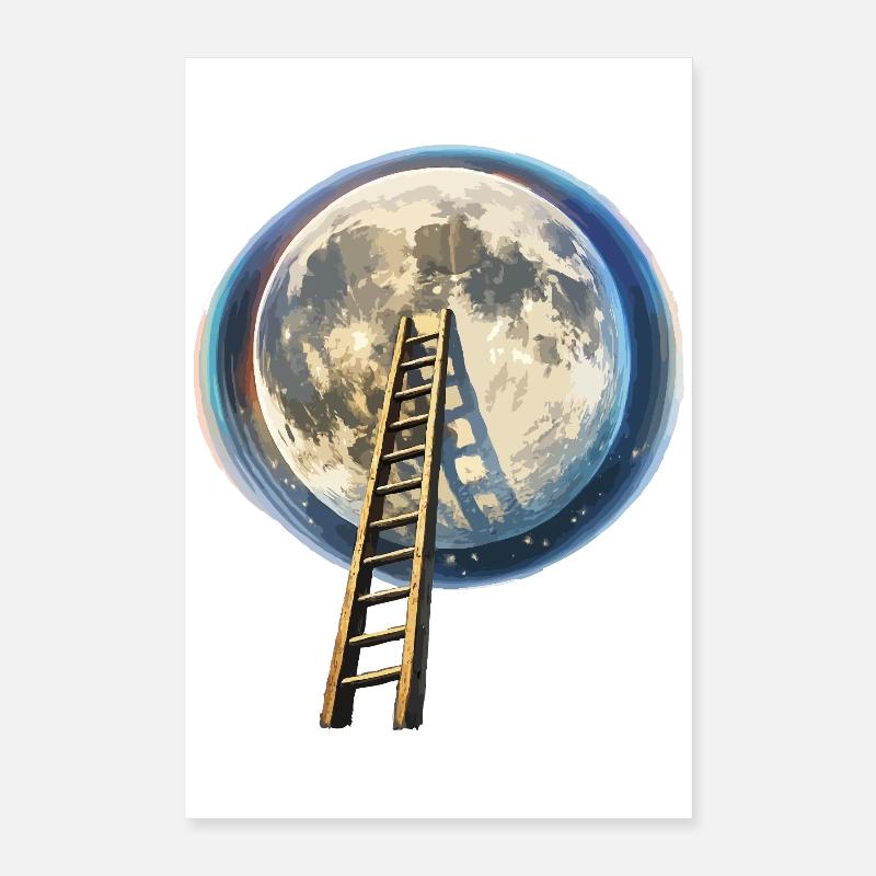 Échelle vers la Lune Poster 40 x 60 cm