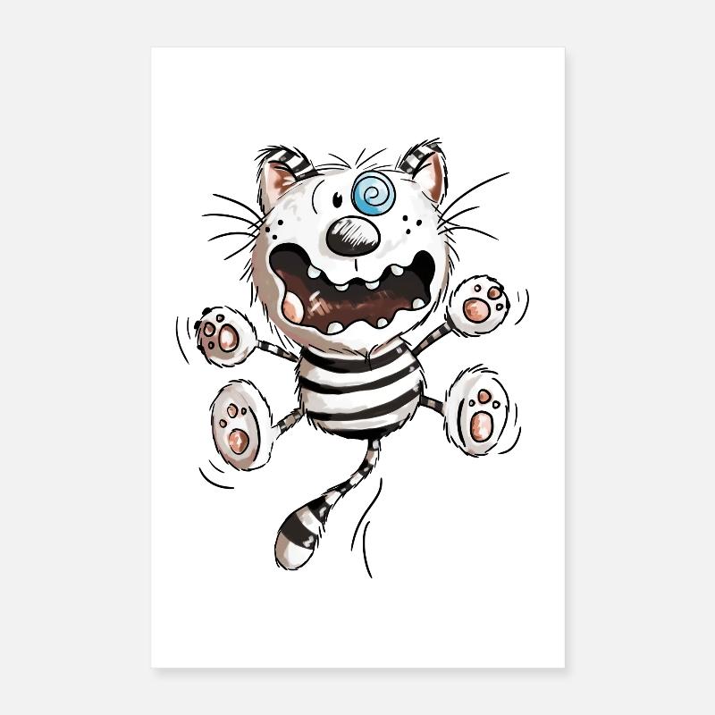 Crazy Katze - Lustige Katzen - Kitten - Comic -Fun Poster 40x60 cm