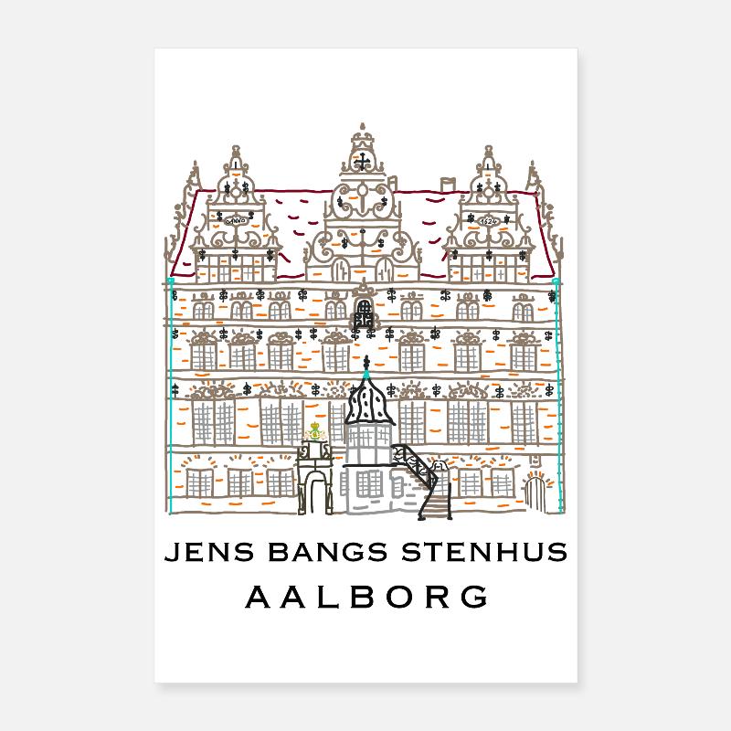 Aalborg, Jens Bangs Stenhus, Dänemark Poster 40x60 cm
