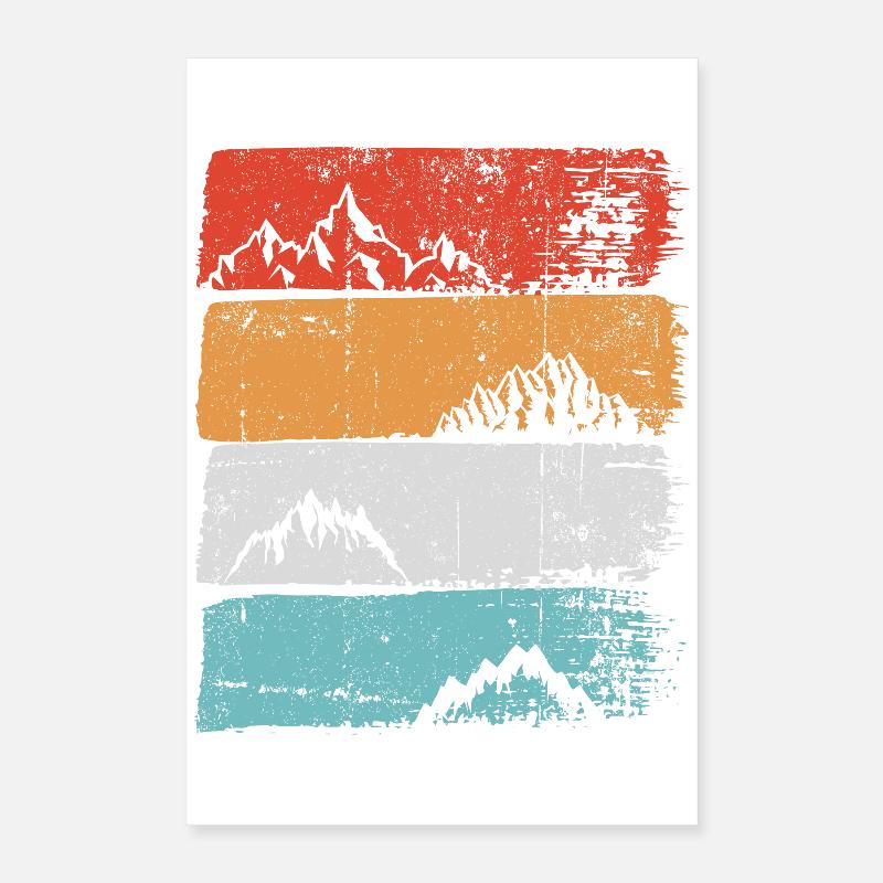 Terrassierter Peak Sunset Stripe Poster 40x60 cm