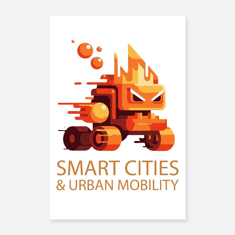 Smart Cities Urban Mobility Poster 40x60 cm