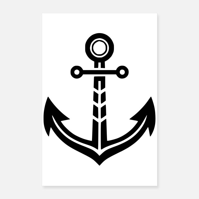 Moderner Anker Grafik – Maritimer Style Nordsee Poster 40x60 cm