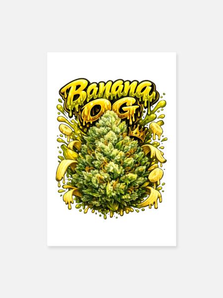 Banana OG Graffiti-Druck - Poster 40x60 cm - Weiß