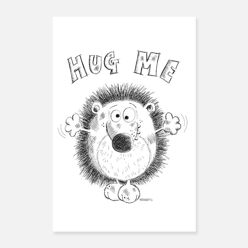 Hug Me Hérisson Poster 40 x 60 cm