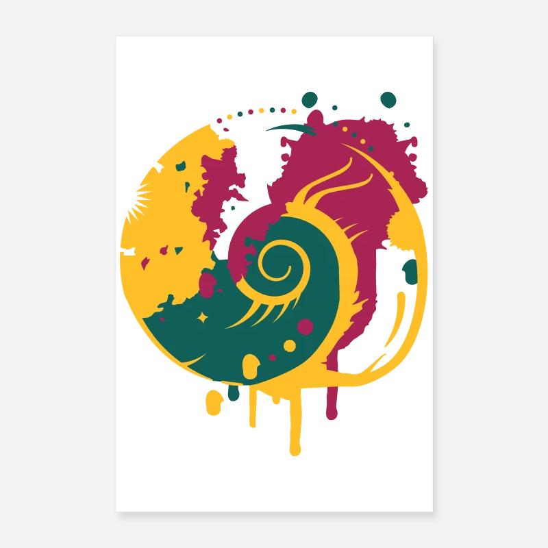 Graffiti d'un escargot fossile Poster 40 x 60 cm