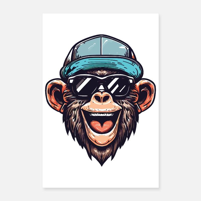 Funny Monkey Poster 16" x 24" (40x60 cm)