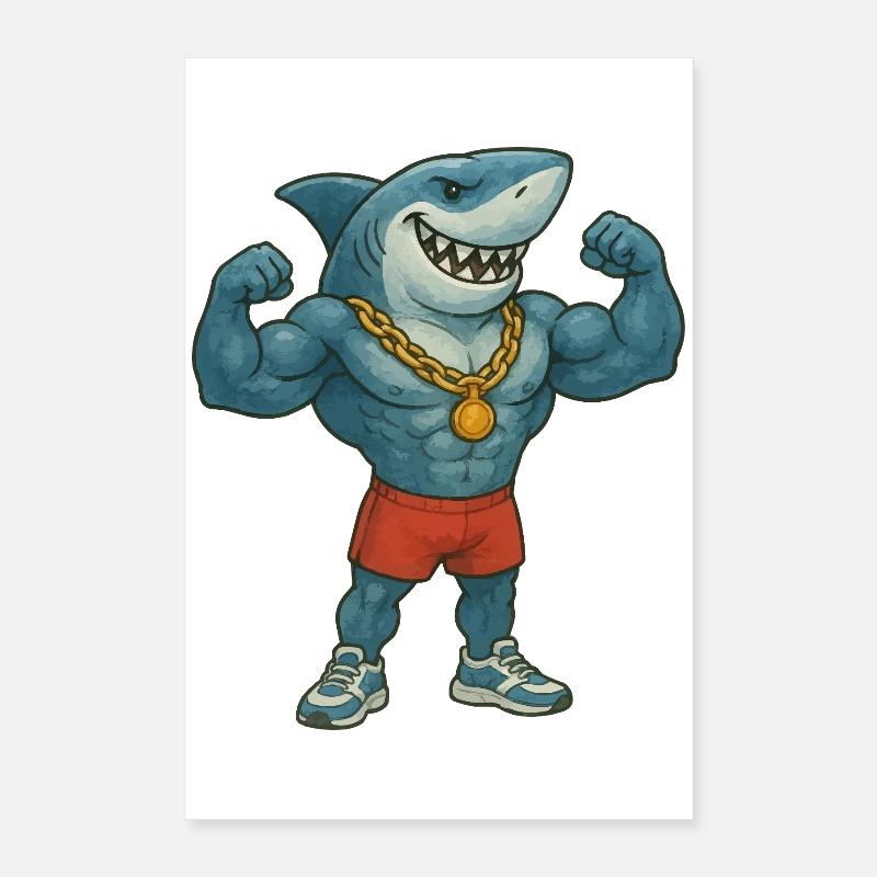 hai-comic-bodybuilder Poster 40x60 cm