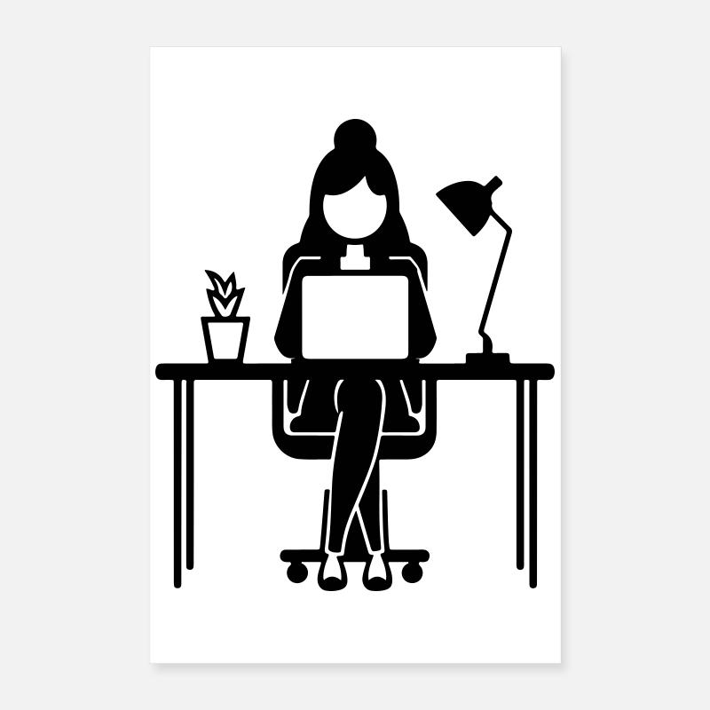 Arbeiter Frau Computer Job Poster 40x60 cm