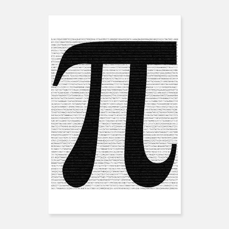 Pi symbol with numerical value mathematics Poster 16" x 24" (40x60 cm)