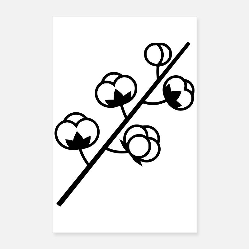 Cotton Branch Plant Poster 16" x 24" (40x60 cm)
