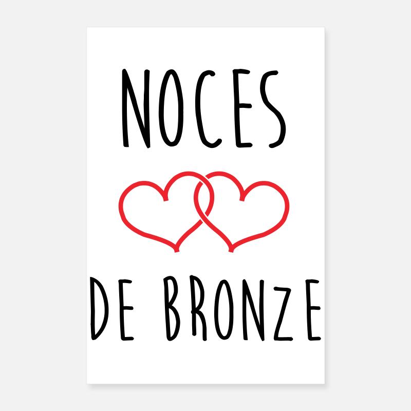 noces de bronze 22 ans d'amour Poster 40 x 60 cm