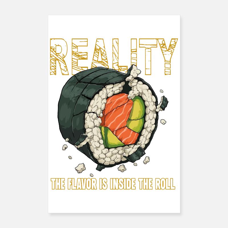 Sushi Roll Réalité Saveur Intérieure Poster 40 x 60 cm