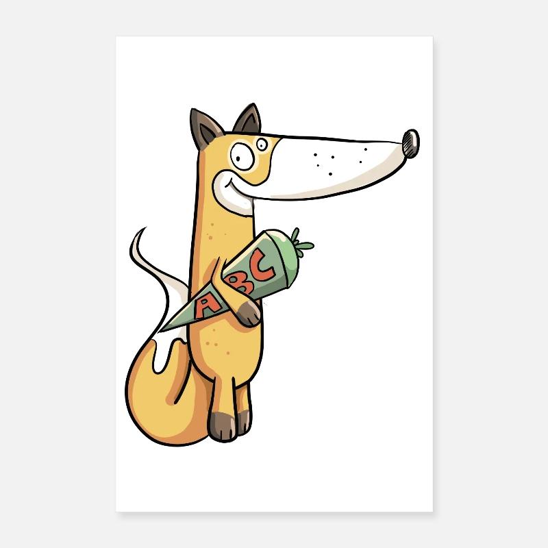 Schulkind Fuchs I Einschulung Erstklässler Poster 40x60 cm