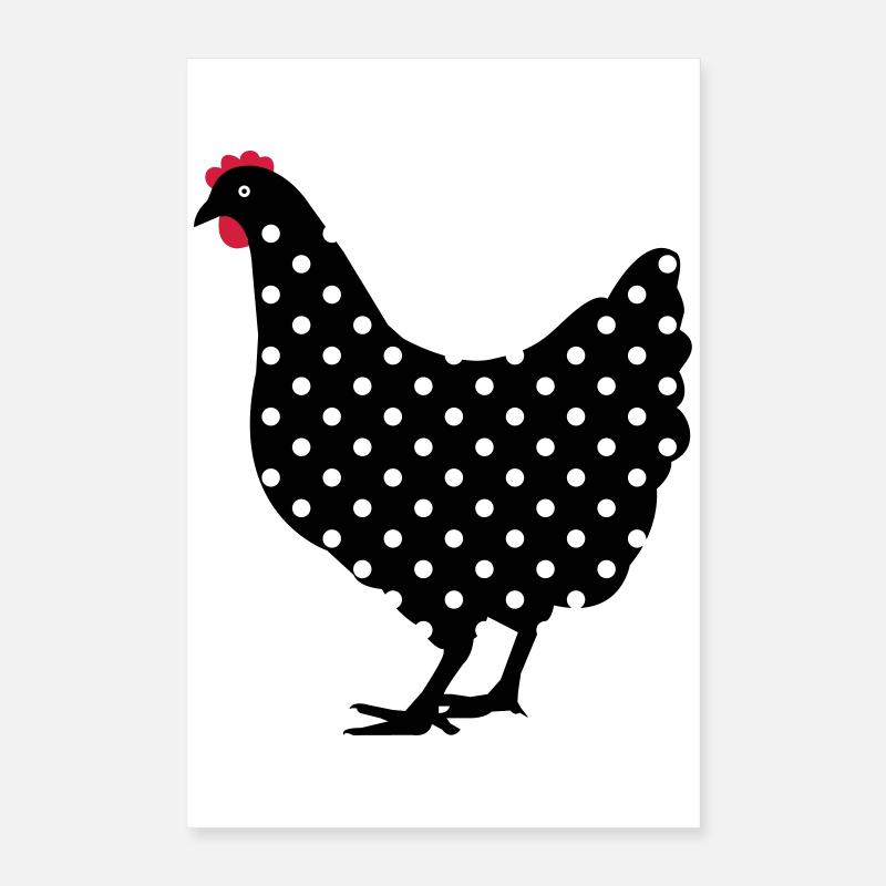 Poulet poule repéré Poster 40 x 60 cm