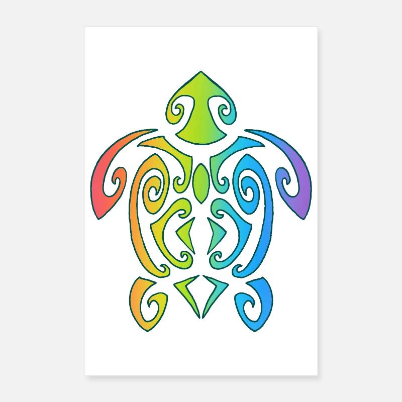 Tortue polynésienne arc-en-ciel Poster 40 x 60 cm