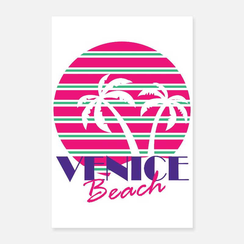 Venice Beach mit Palmen Poster 40x60 cm
