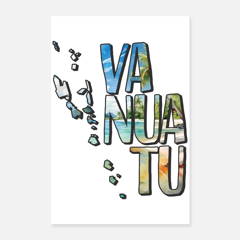 Carte aquarelle Vanuatu Poster 40 x 60 cm