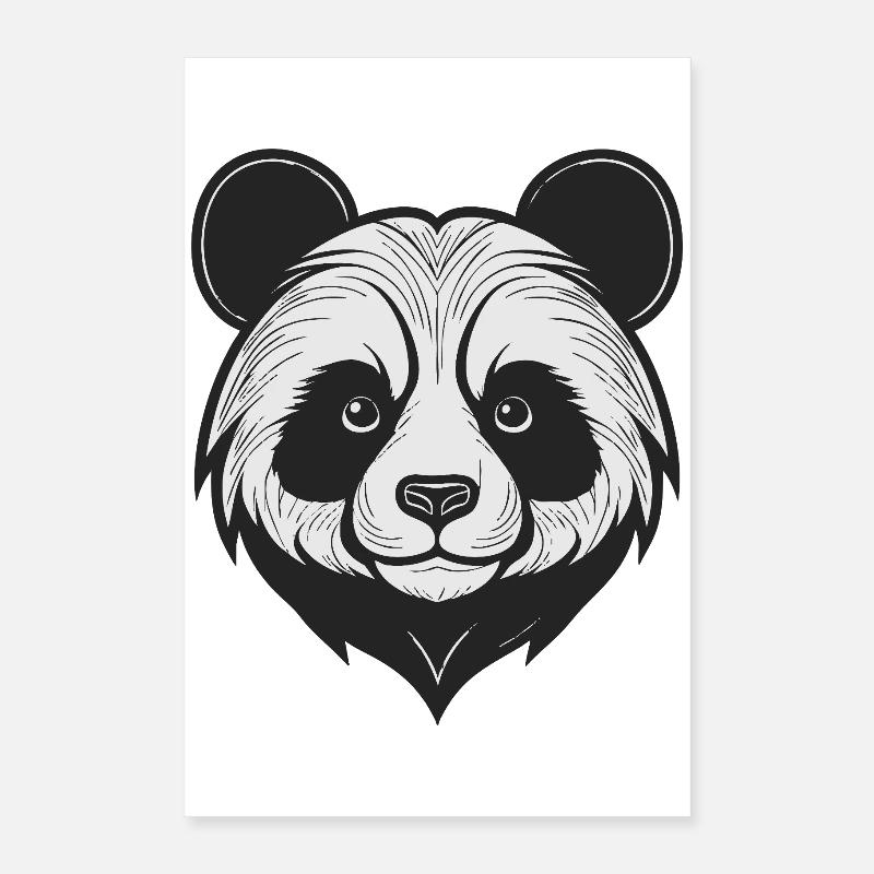 Conception de masque de panda charmant Poster 40 x 60 cm