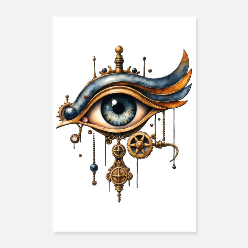 Oeil mécanique steampunk Poster 40 x 60 cm