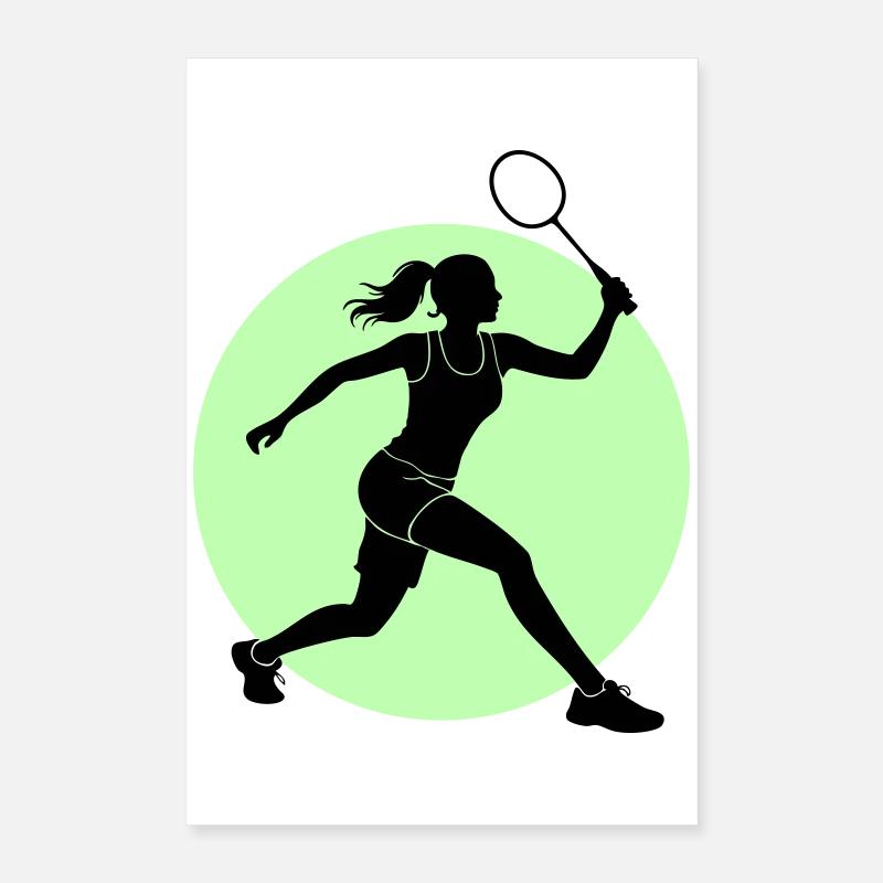 Badminton Player Forehand Poster 16" x 24" (40x60 cm)