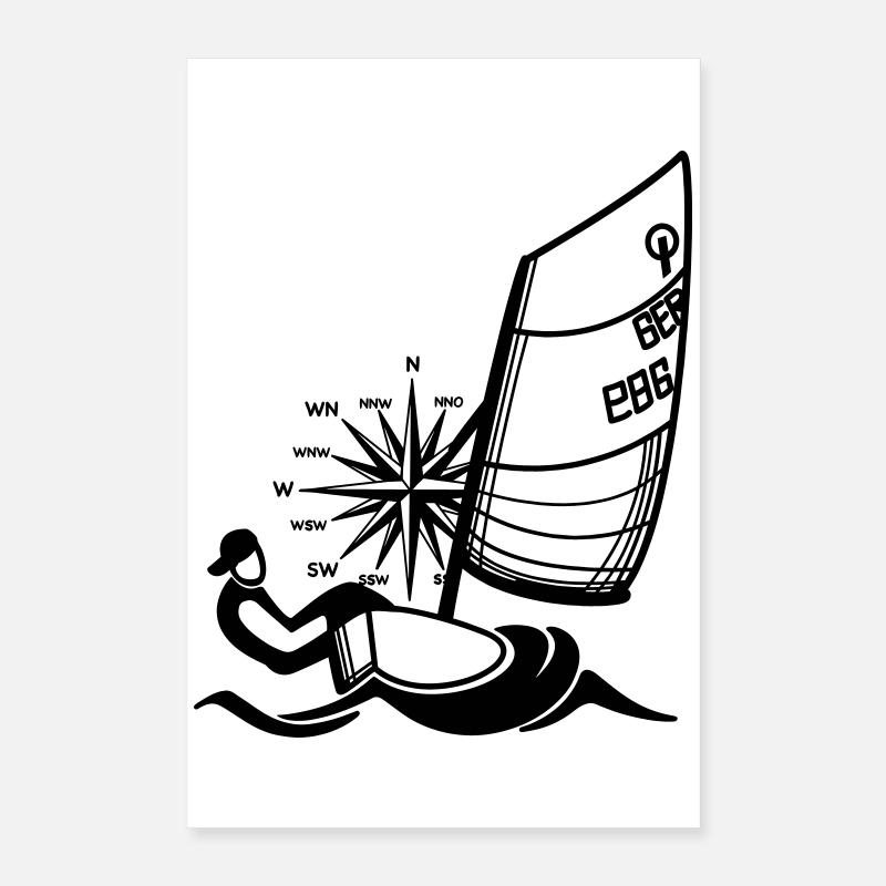 Régate Optimist Opti Voilier pour Enfants Poster 40 x 60 cm