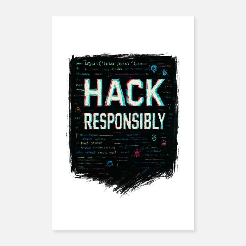 Cybersecurity: Hack Responsibility Poster 16" x 24" (40x60 cm)