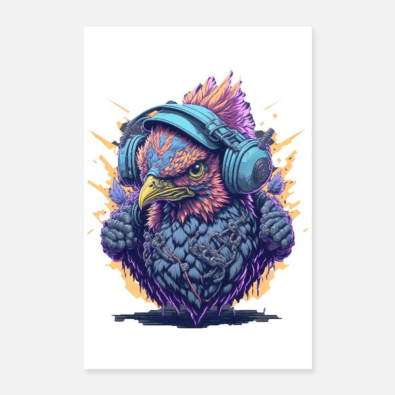 DJ mit Kopfhörer Poster 40x60 cm