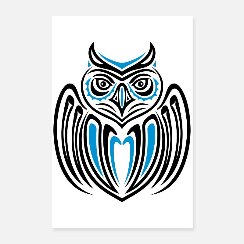 Large owl with wings in Haida Style. Poster 16" x 24" (40x60 cm)