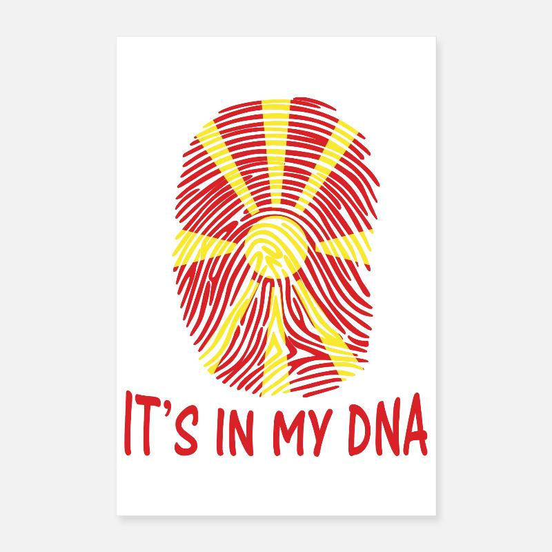 drapeau de macédoine du Nord, il est dans mon t-shirt adn Poster 40 x 60 cm