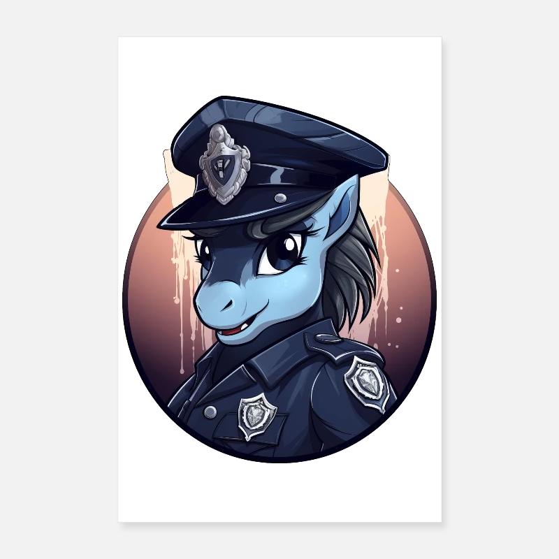 Pony Polizei Poster 40x60 cm