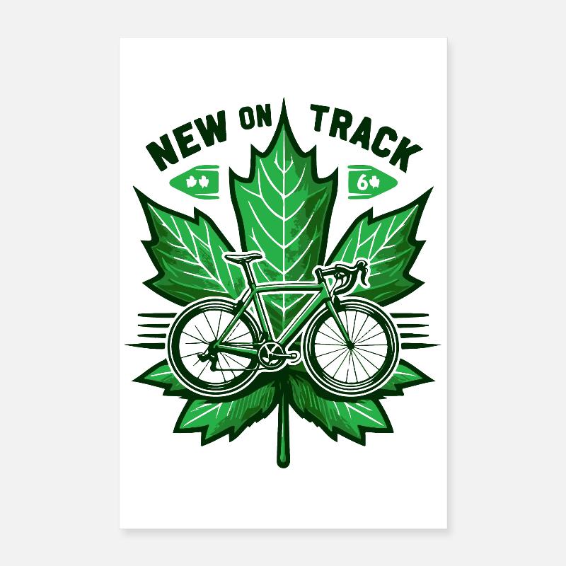 Cycling Leaf Logo Design Poster 16" x 24" (40x60 cm)