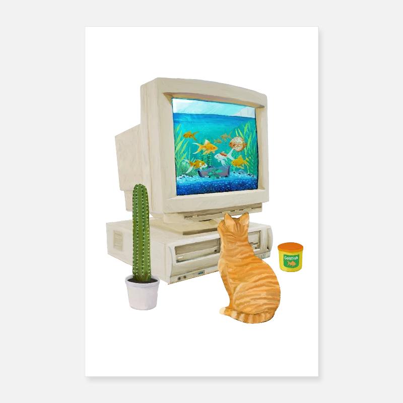 90s PC Fishbowl Poster 16" x 24" (40x60 cm)