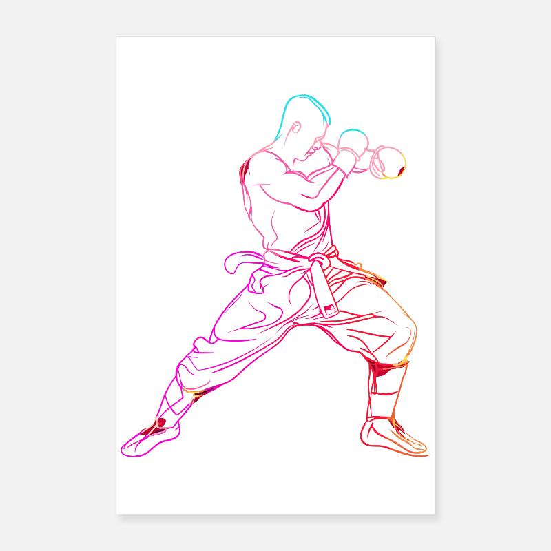 Oldschool Kickboxer Poster 40x60 cm