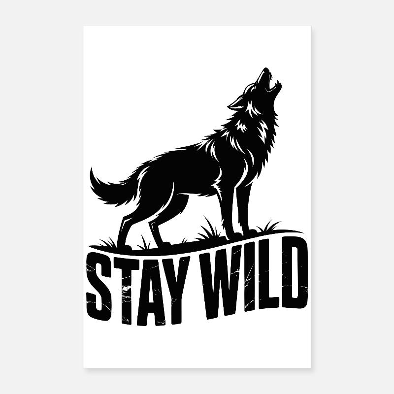 Bleib wild, Wolf Poster 40x60 cm