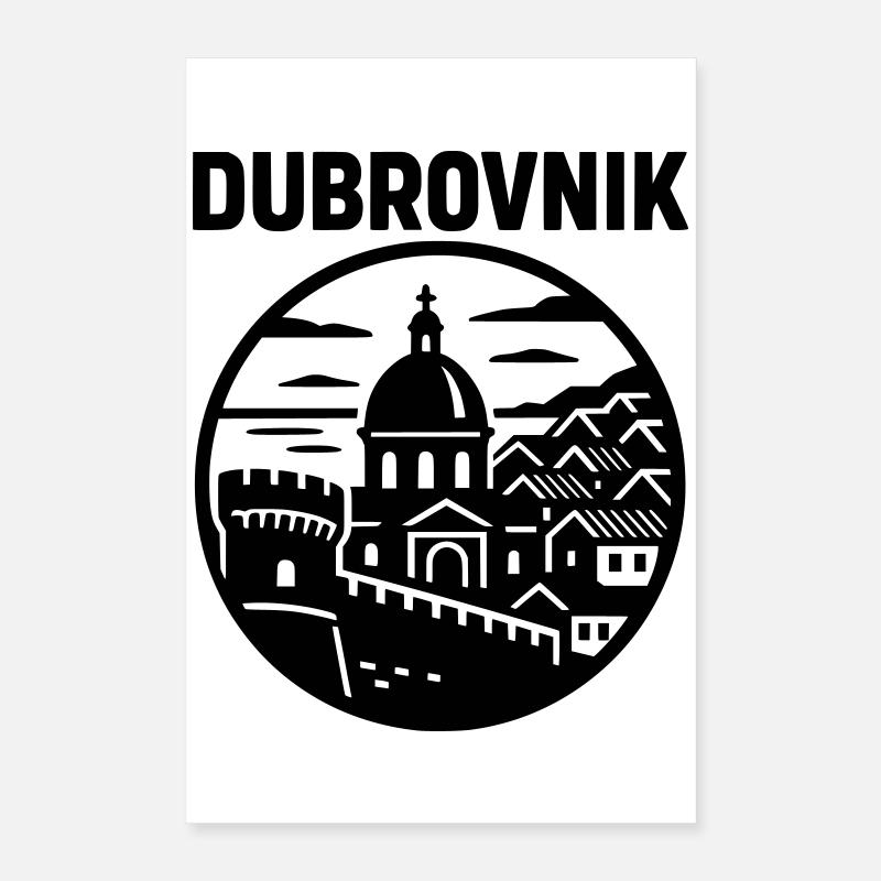 Dubrovnik Silhouette Poster 40 x 60 cm