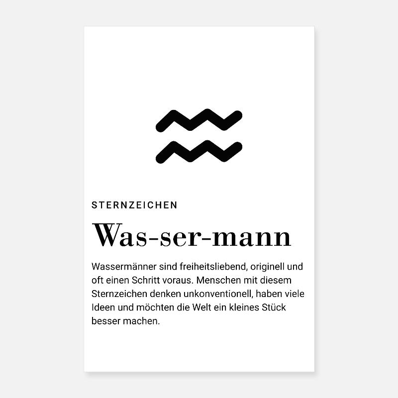 Sternzeichen Wassermann Poster 40x60 cm