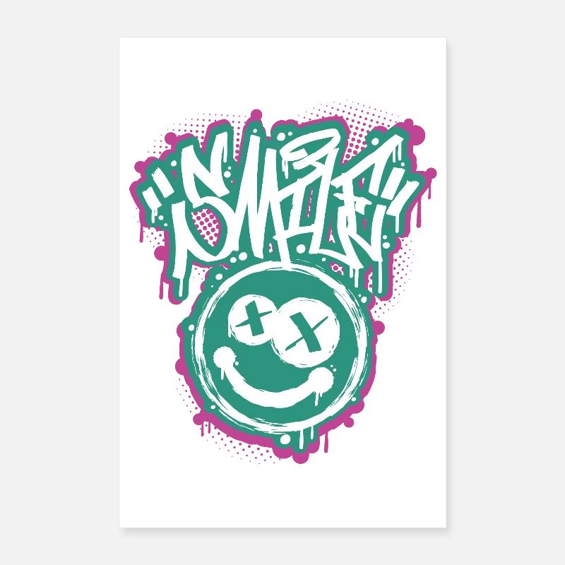 Lettres Smile Face Graphitti Poster 40 x 60 cm