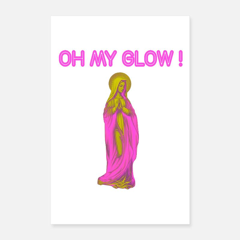 Oh My Glow Vierge Marie Auréole Or Poster 40 x 60 cm