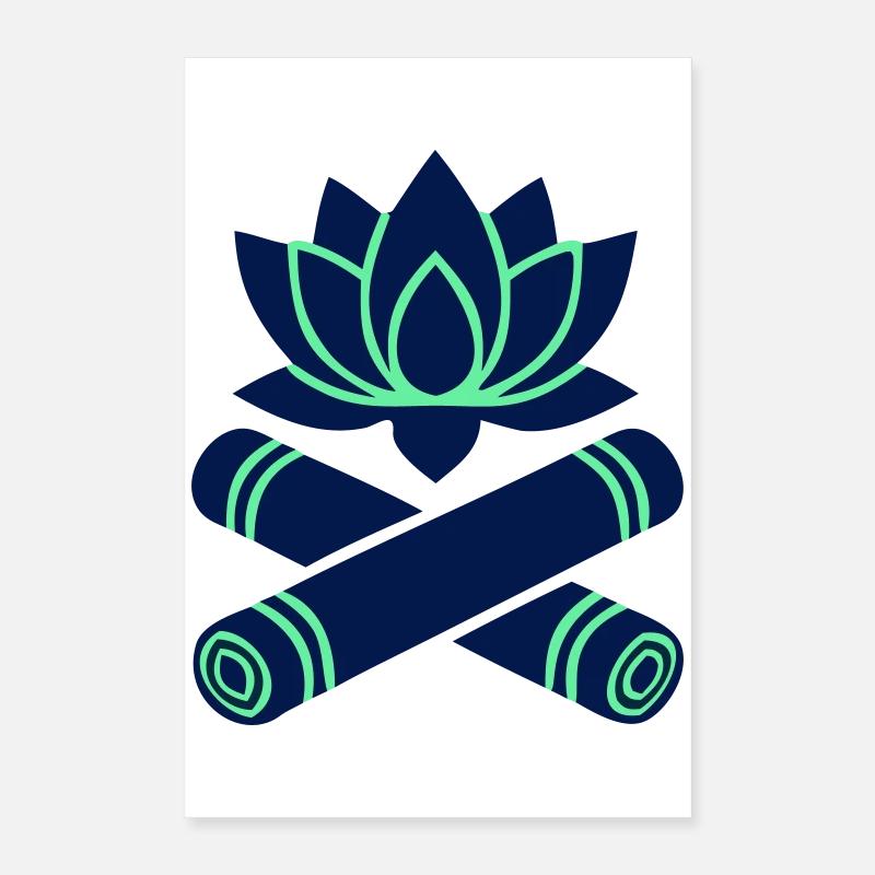 Fleurs de lotus croisées en bambou Poster 40 x 60 cm