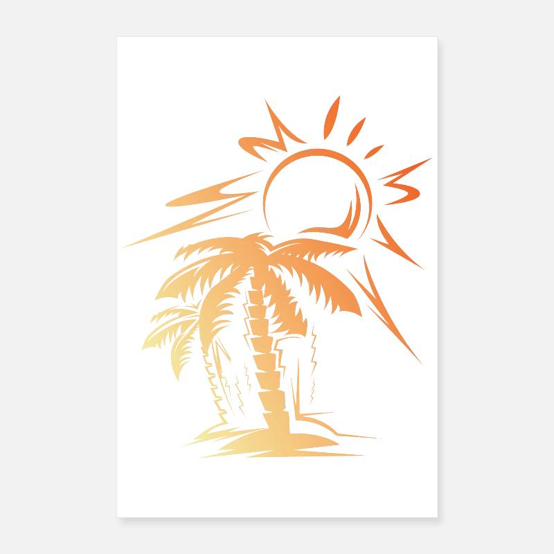 palm beach Symbol Strand Sonne Geschenk Idee Poster 40x60 cm