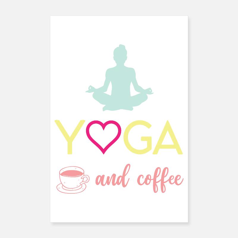 Yoga and Coffee Poster 16" x 24" (40x60 cm)