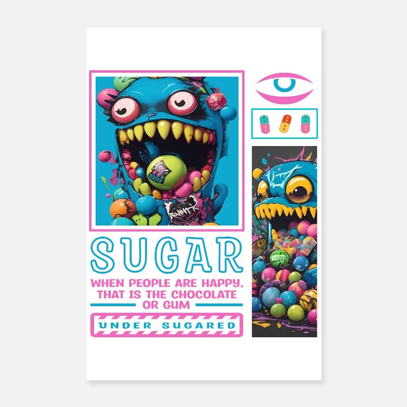 Monstres de bonbons Poster 40 x 60 cm