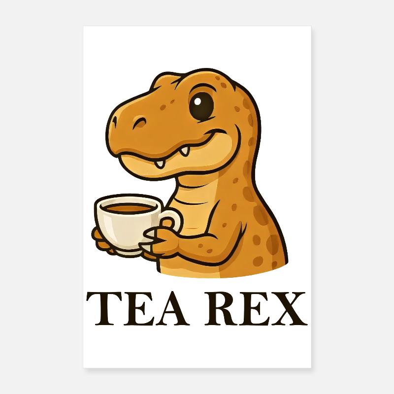 Tea Rex Dinosaurier T-Shirt Teetrinker Spruch Poster 40x60 cm