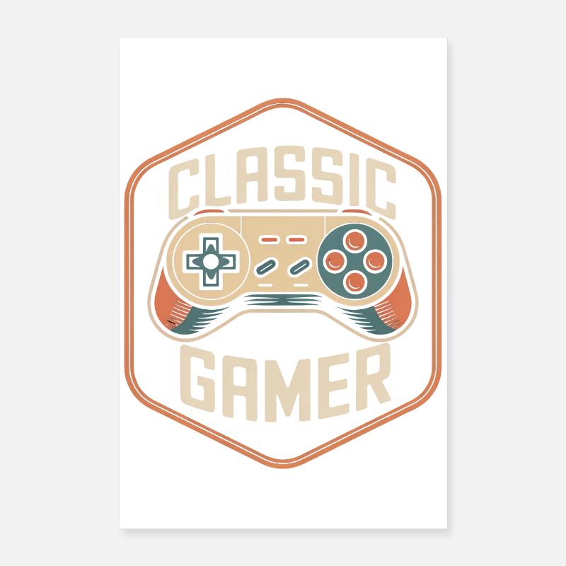 Classic Gamer Retro Controller Nostalgie Poster 40x60 cm