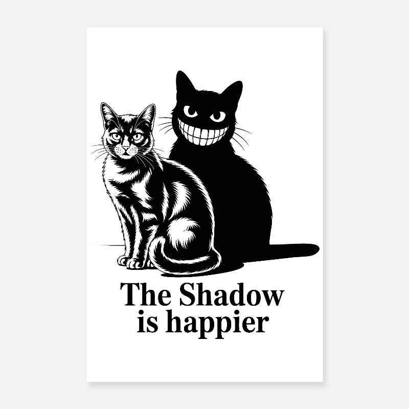 Duo Silhouette des Chats d’Ombre Poster 40 x 60 cm