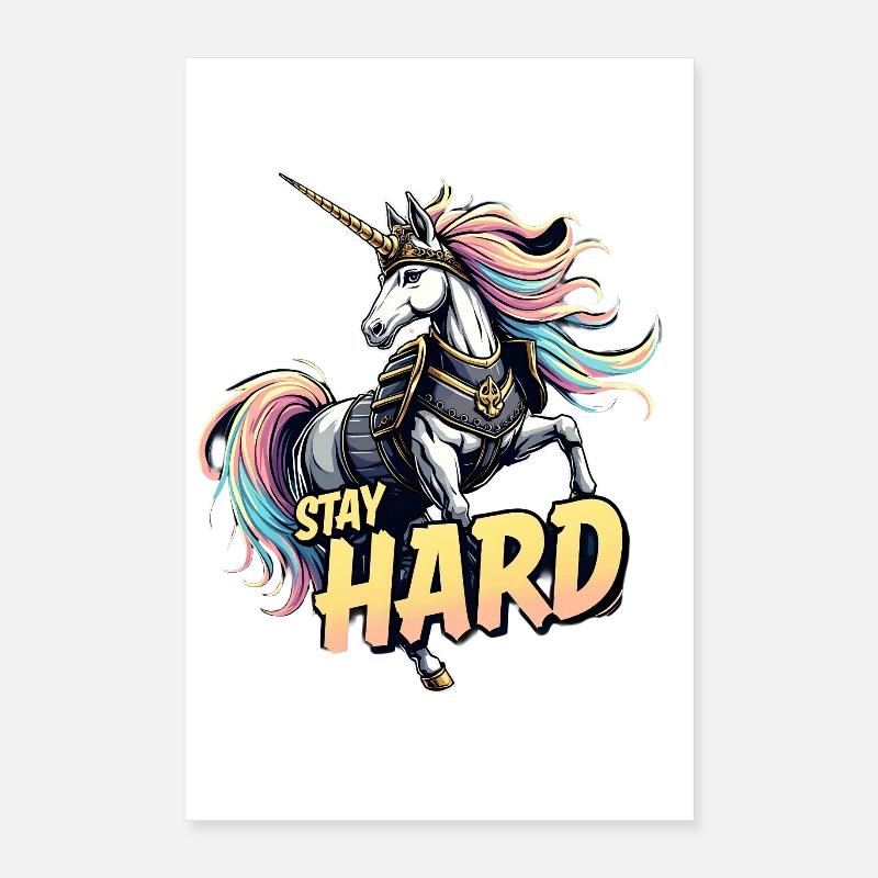 Unicorn Armor Stay Hard Poster 16" x 24" (40x60 cm)