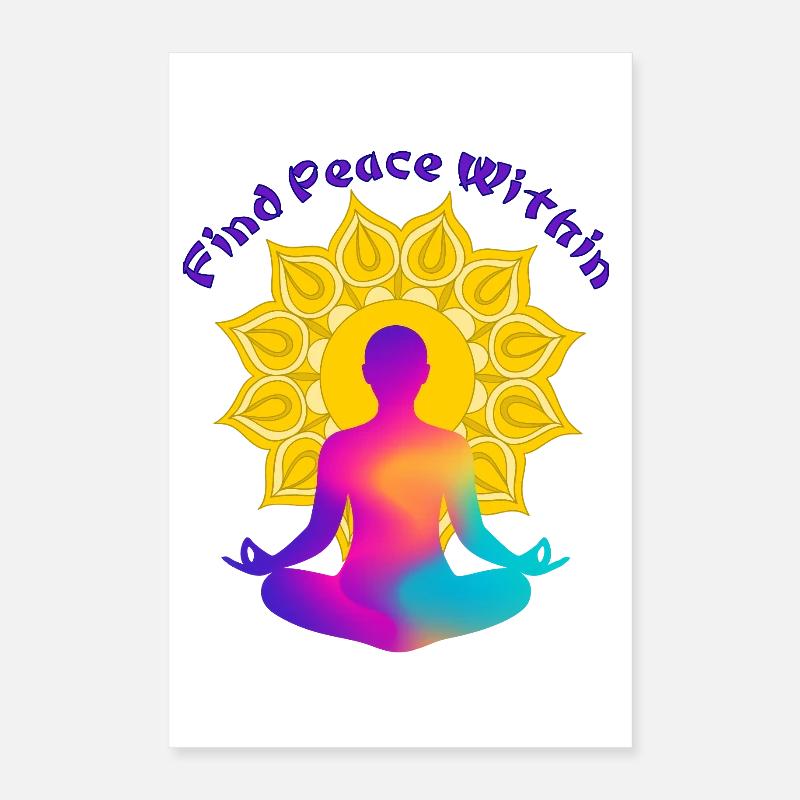 Find a Peace Within Mandala Glow Poster 16" x 24" (40x60 cm)
