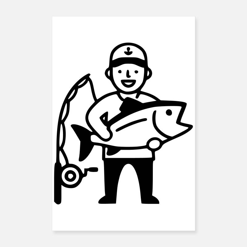 Pêcheur-fier-pêcheur-grosse-prise-2 Poster 40 x 60 cm