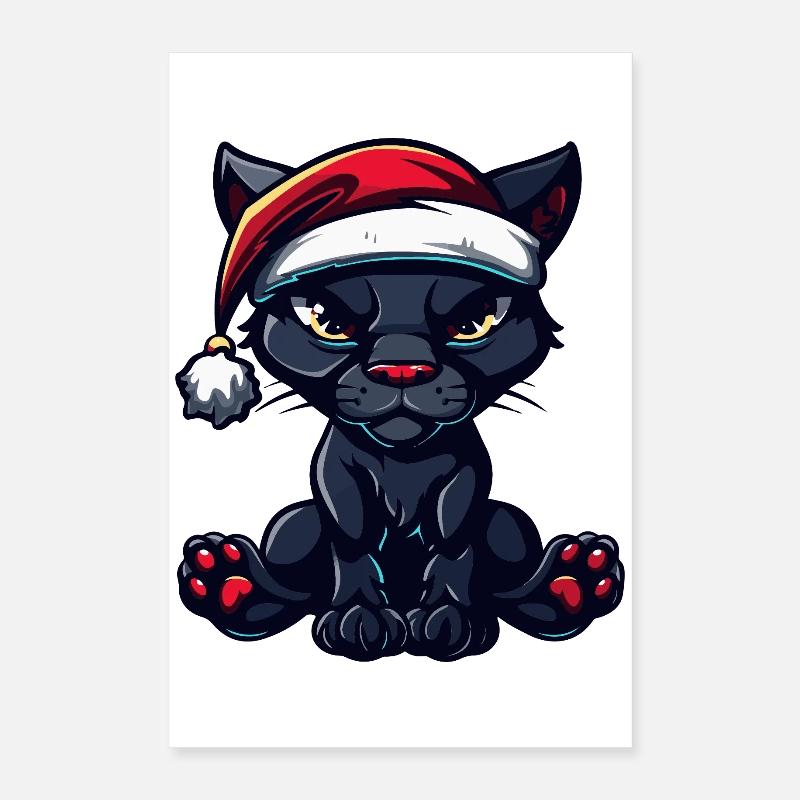 Noël des panthères Poster 40 x 60 cm